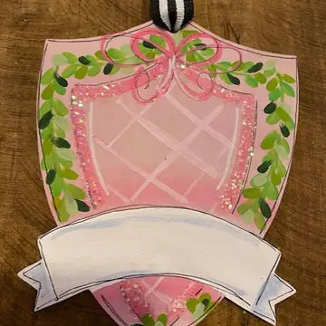 Baby Crest Christmas Ornament Hand Painted - Personalizable